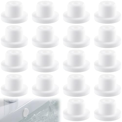 JYvivid 18 Pcs White Bathtub Jet Covers, Silicone Tube and Hole Plug, Waterproof Cover Hole Plugs, Pipe Tube Inserts for Bathtub Hole (for 14mm)