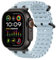 MoKo Bracelet Amélioré en Silicone Sport Océan pour Apple Watch 49mm/46mm/45mm/44mm/42mm - Serie 10/9/8/7/6/5/4/3/SE2/SE/Ultra/Ultra2 - Unisexe, Noir/Bleu Glacé