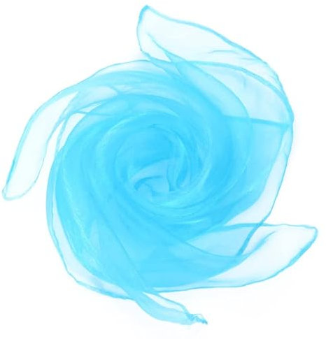 YKAFADE 30 Stück 60 x 60cm Square Jongliertücher -Seidentücher Gymnastiktücher Jonglier Tücher Schals Tanztücher Performance Schals für Sensorisches Werkzeug Kindergarten Kindershow -Himmelblau