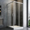 Cabine de douche d'angle carrée 900 x 900 mm, finition chromée, porte coulissante, design peu encombrant, installation facile, cabine de douche étanche