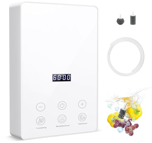 Ozongenerator für Wasser,1000mg/h hohe Effizienz Leistung | 60 Minuten Timer,Reinigung von Obst, Gemüse, Fleisch, Meeresfrüchte, Besteck, Milchflaschen