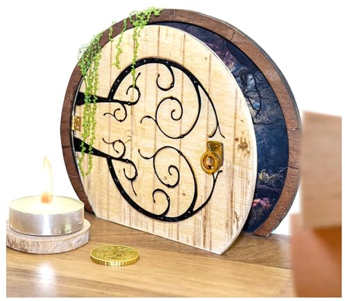 Porte miniature en bois, mini porte ronde féérique, porte magique, fée des dents, petite souris, trou de souris, décoration murale, fantastique, science fiction, petit, mignon