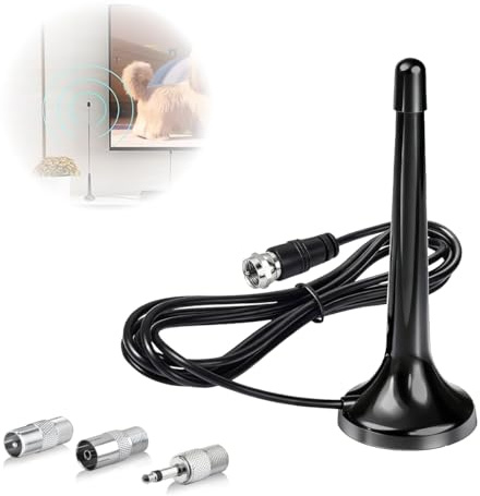 tiyiyok Antenne Radio FM Dab, Antenne Radio FM Dab Intérieur Télescopique, Câble d'Extension d'Antenne de 3 Mètres 75 Ohms pour Radio FM, Adapté aux Stéréos FM, Aux Téléviseurs et Autres Tuners