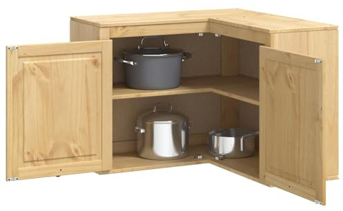 vidaXL Schrank SKI Honigbraun 80 x 80 x 60 cm Massives Kiefernholz