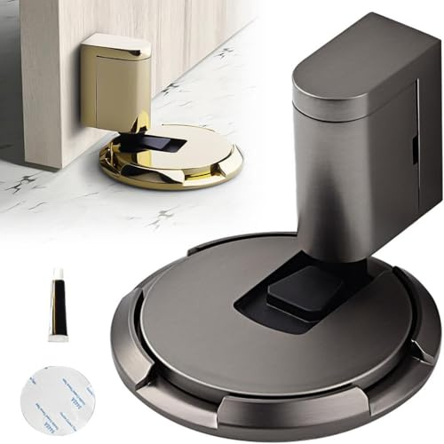 2026 Neu Türstopper Boden, Türschließer Türklinkenpuffer Door Stopper, Einstellbar Ohne Bohren Mechanical Floor Door Stop,Magnetisch Türfeststeller mit Kleber (C)
