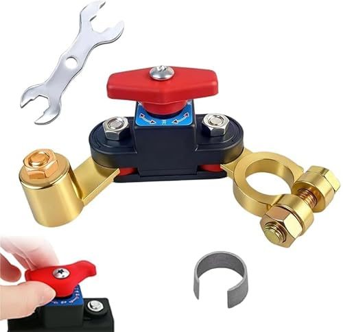 Car Battery Power Cut-Off Switch Breaker,Adjustable Stable Pure Copper Stable Transmission High Conductivity 12-24v Disconnect Switch Smart Car Switches for Cars Truck Boat Rv Power Failure Protection