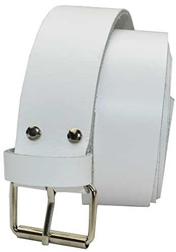 flevado XXL Gürtel Weiss extra Langer Gürtel Bundweite 140, 150, 160 cm Übergrößengürtel mit Dornschließe