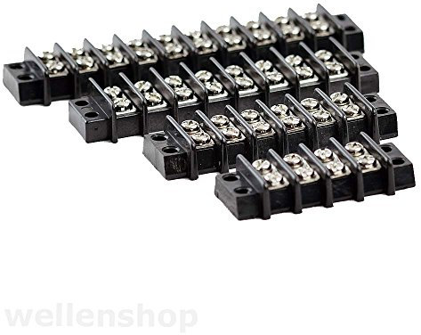 wellenshop Klemmleiste 8-Fach Lüsterklemme Isolierblock 4 mm Kabelstärke