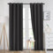 Imperial Rooms Blackout Eyelet Curtains for Living Room 46x54 inch Dropt Thermal Insualted Grey Curtain Window Treatments Super Soft Black Out Curtain Pair Panels with Two Tie Backs