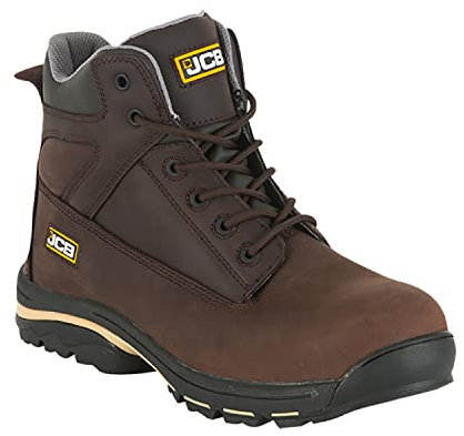 JCB - Men's Safety Boots - Workmax Chukka Work Boots - Nubuck - Durable and Protective - Ideal for Work Environments Workwear - Size 9 UK, 43 EU - Brown