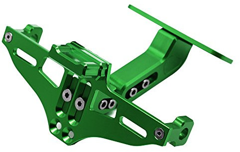 Universal Einstellbar CNC Aluminum Motorrad Kurzer Kennzeichenhalter Kurz Eliminator Halter mit Lizenz Licht für MT-01 MT-03 MT-07 MT-09 MT-10 Für Z750 Z750R Z800 Z900 Z1000 Grün