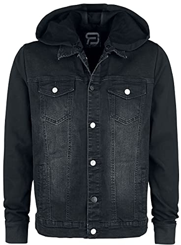 RED by EMP Herren dunkelgraue Jeansjacke mit Kapuze