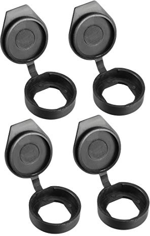 Sourcingmap 4pcs Hard Plastic Dust Cover Square Hole Waterproof Caps Oval Hole Black Fit for 22mm Dia Cam Lock