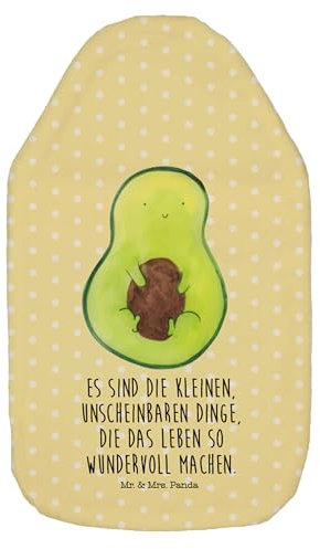 Mr. & Mrs. Panda Wärmflasche Avocado Kern - Geschenk, Frucht, Gesund, Kinderwärmflasche, Körnerkissen, Kleine Wärmflasche, Bettflasche, Spruch Leben,