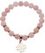 Bello London Bracelet - perles de jade rose mates avec un charme plaqué or rose et des cristaux clairs - Rae P19