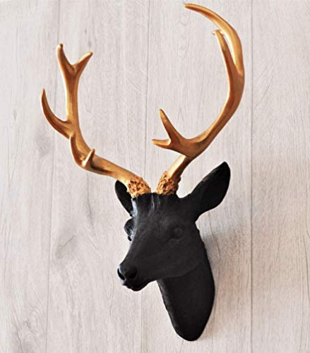 Handveredelter Hirschkopf: Veredelt mit Goldpigment - individualisierbar - ein besonderes Geschenk