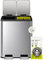 EKO Poubelle de cuisine à double compartiment, finition en acier inoxydable brossé, 30 L + 30 L (fermeture amortie)