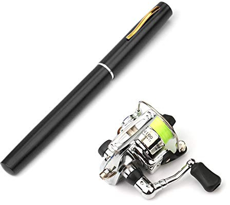 Lixada rutenspule mini Stift Set teleskoprute angelrute Set angelrolle Spule spinnrolle Kombi Set