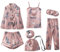 Jamron Donna 7PCS Raso Set Pigiama Primavera Estate Autunno Top & Pantaloni Indumenti da Notte SN07655 Gru M