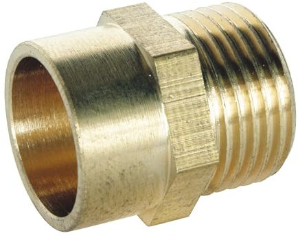 SOMATHERM FOR YOU, Raccord laiton droit à souder Mâle 15/21 pour tube cuivre Ø14 - Sachet de 2 pièces - Idéal pour plomberie, réseaux d'eau sanitaire et chauffage