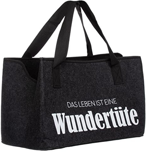 Brandsseller Filztasche | Freizeittasche aus Filz | Praktische Shoppingbag | Einkaufstasche mit Schriftzug | ca. 40 x 26,5 x 21 cm