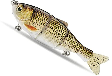 ODS Lebendiger Maifisch Kunstköder sinkender Wobbler mit Weichem Schwanz zum Angeln auf Hecht Forellen (Farbe 01)