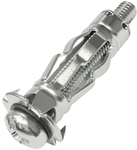 AERZETIX - C57487 - Lot de 10 Chevilles d'expansion Ø12x37 mm pour plaques de plâtre Corps Creux en métal - avec vis M6 - Fixation en cloison sèche - Couleur Argent