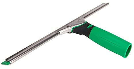 Unger ErgoTec Fensterwischer (Breite 45 cm, mit S-Schiene und grünem Wischergummi, streifenfreie Fenstereinigung) ES45G