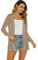 Ietaoo Cardigan Lungo Donna Elegante Manica Lunga Giacca Cardigan Casual Maglia Cappotto Leggero Aperto Davanti Cardigan per Estivo Primavera Beige XXL
