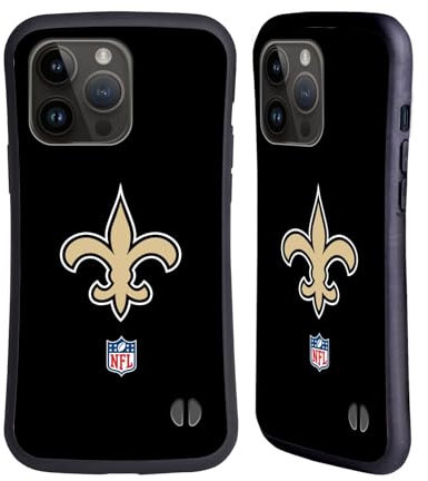 Head Case Designs Offizielle NFL Einfarbig New Orleans Saints Logo Hybride Handyhülle Hülle Huelle kompatibel mit Apple iPhone 15 Pro Max