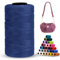 LEREATI Cordino per Borse Uncinetto Filo Macrame 1mm x 230m Macrame Corda Colorata Cordoncino per Borse a Uncinetto, Arazzo da Parete, Acchiappasogni, Fai da Te (Blu Foschia)