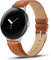 Tuocal Bracelet de rechange en cuir véritable compatible avec Google Pixel Watch 2/Pixel Watch pour homme et femme, bracelet de rechange ajusté en cuir véritable doux et respirant, marron