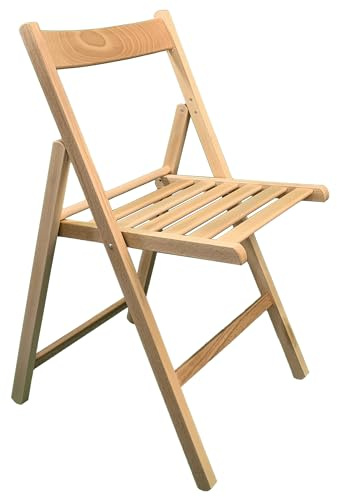 Sicignano | Klassischer Klappstuhl, kompakt, aus natürlichem Buchenholz, 43 x 49 x 79 cm, bequem zu tragen, Camping, Garten, Strand, Terrasse, Balkon, Made in Italy