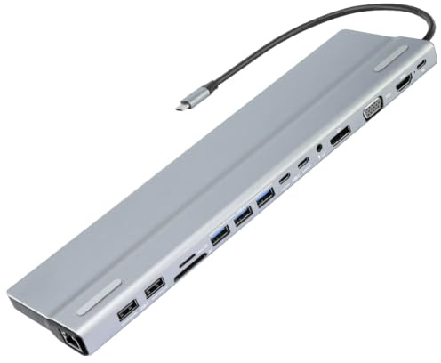 15-in-1 USB C Docking Station Triple Monitor 4K HDMI/DP/VGA for Laptop (1501P)