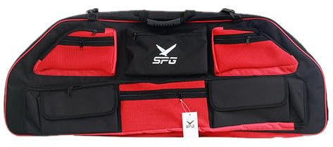 Sport Tent Compoundbogen Tasche Bogentasche Gepolsterte Tragetasche Pfeilrohrhalter Umhängetasche mit Pfeiltasche Reisetasche für Bogenschießausrüstung Rot