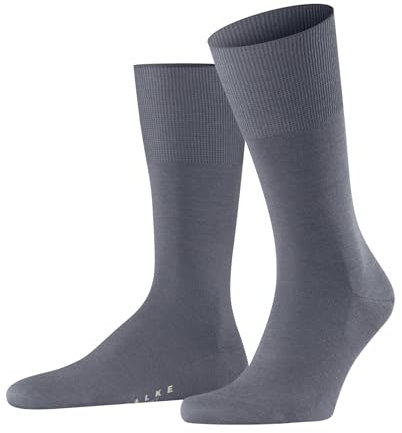 FALKE Herren Socken Airport M So Wolle Baumwolle einfarbig 1 Paar, Grau Steel Grey 3250, 39-40