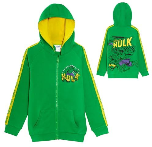 Marvel The Incredible Hulk Jungen-Kapuzenjacke, Avengers Kids, Kapuzenpullover mit Reißverschluss, Größe