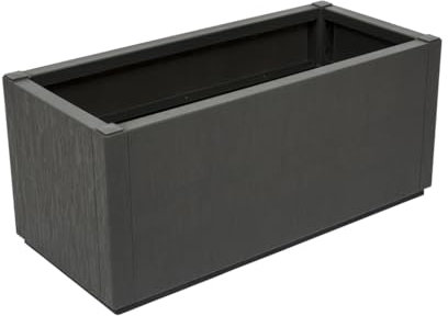 XL Pflanzkasten Blumenkasten im Struktur-Design aus Kunststoff in Anthrazit. Maße BxTxH in cm: 80 x 36 x 36 cm. (1)