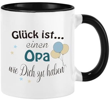Joymaking 11oz Opa Tasse mit Schrift Glück ist ... einen Opa wie dich zu haben Kaffeetasse Keramiktasse Geschenk für Großvater Vatertag Geburtstag Weihnachten