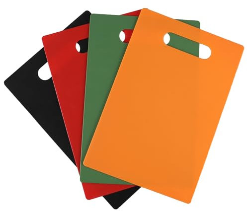 Loiycg 4-Pack Small Chopping Board Set, Colored Plastic Kitchen Cutting Board