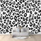 Papier Peint Mural 3D Imprimé Animalier Imprimé Léopard Noir Blanc 300x210 cm Papier Peint Panoramique Poster Tapisserie Photo, Papier Peint intissé pour Chambre Salon Personnalisé Murale Décoration