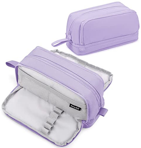 Eucomir Astuccio 3+1 Scomparti Bambina Ragazzo, Astuccio Scuola Elementare Astuccio Grande Astuccio Portapenne Astuccio Ragazza Scuola Media, Viola Chiaro