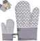 Topfhandschuhe Hitzebeständig, 2 Stück Ofenhandschuhe, Kochhandschuhe, Küchenhandschuhe, Geometrische Silikonhandschuhe, Geeignet zum Suppenkochen, für den Ofen und zum Grillen, Grau