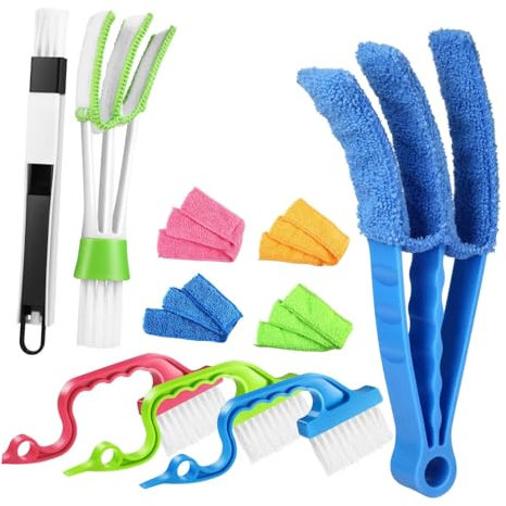 COLLBATH Air Conditioner Vent Brush 10pcs Shutter Dust Cleaning Tools Window Blind Brush Condenser Fin Comb Easy to Clean