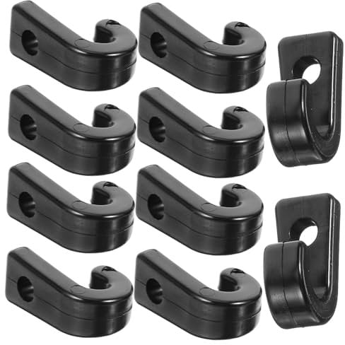 KICHOUSE 10pcs Shaped Hooks for Kayak and Canoe Lightweight Multi-functional Lashing Clips Easy to Install Deck Mounting Accessories for Boating
