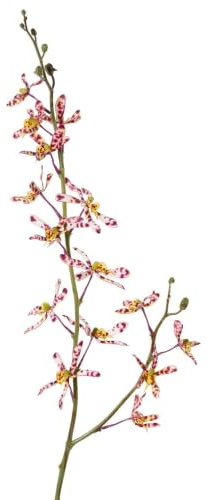 artplants.de Künstlicher Zweig Cattleya Orchidee TRASSA, 80cm | pink-weiß-gelb - Kunstblumen Orchideenzweig