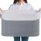JOJOSEE Large Storage Basket, Blanket Basket for Clothes Bedding, Woven Storage Baskets, Toy Storage for Kids, Rope Basket for Living Room, Nursery, Bedroom 55x38x30 cm (White&Grey, 1 Pack)