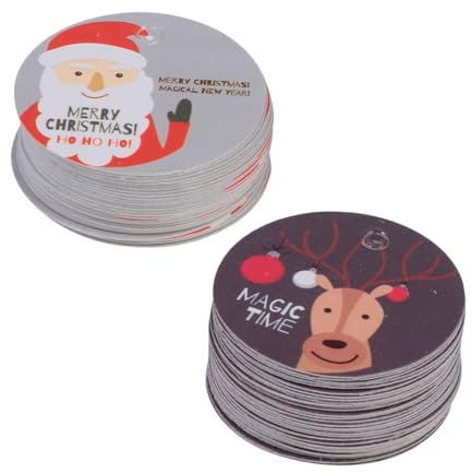 KOMBIUDA 2sätze Kraftpapier Weihnachten Geschenkanhänger Hängeanhänger Mit Lochung Für Partygeschenke Weihnachtsgeschenkverpackung Anhänger Aus Papier