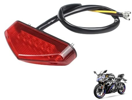 LED Motorrad Rücklicht, Hochwertiges Motorrad Rücklicht Bremsrücklicht, 12V Wasserdichtes Für ATV Roller Dirt Bike Universal Zubehör Hinten Stopplicht Mit 9 LEDs Und 3 Draht Anschluss