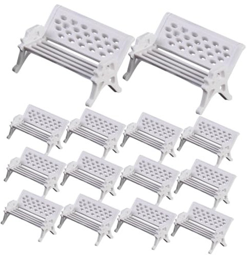 YARNOW 16stücke Miniatur Sitzbank Mikro Landschaftsbank Deko Für Puppenhaus Und Garten Realistische Detailtreue Für Innen Außendeko